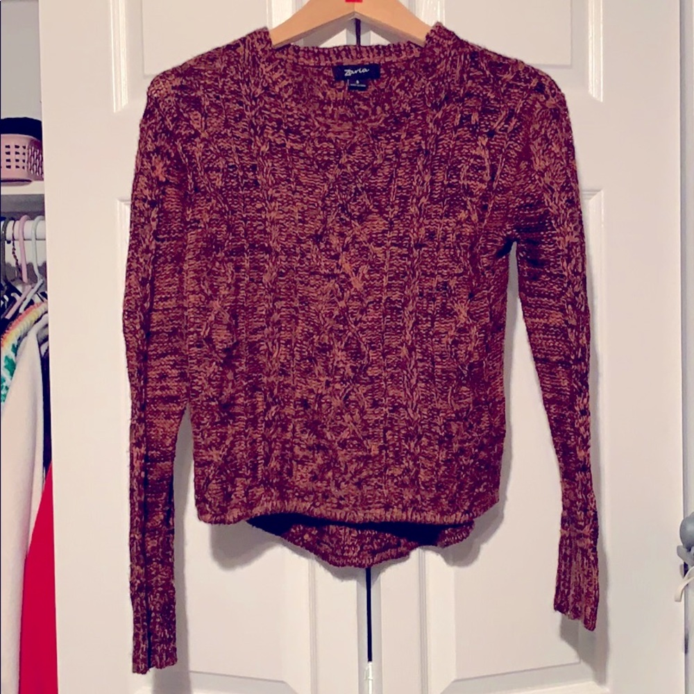 Zaria HiLo Knit Crop Sweater